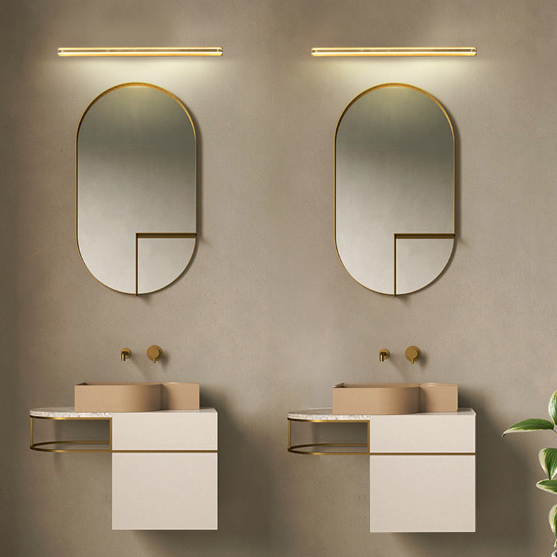 Estilo moderno de forma lineal iluminación de pared metal 1 apliques de luz para baño