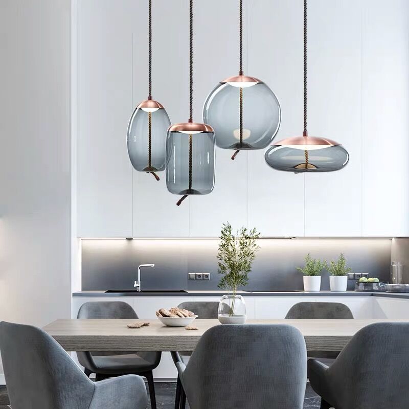 Hanging Pendant Light Minimalist Glass Dining Room Hanging Light Fixture