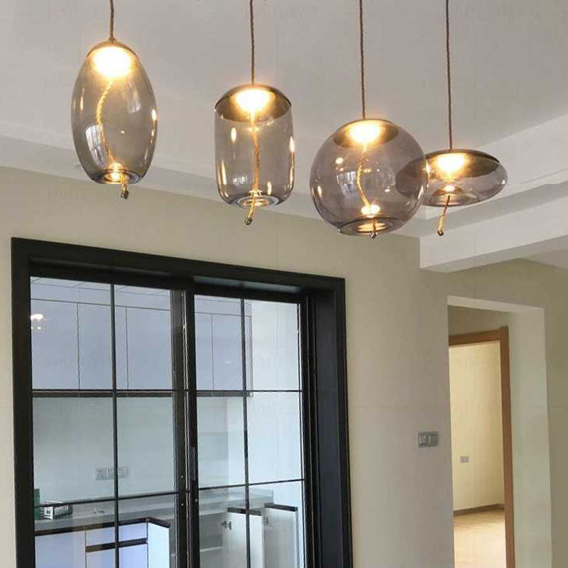 Hanging Pendant Light Minimalist Glass Dining Room Hanging Light Fixture