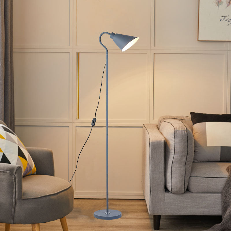 Contemporary Style Conical Shape Floor Lamp Metal Single Light Floor Lamp