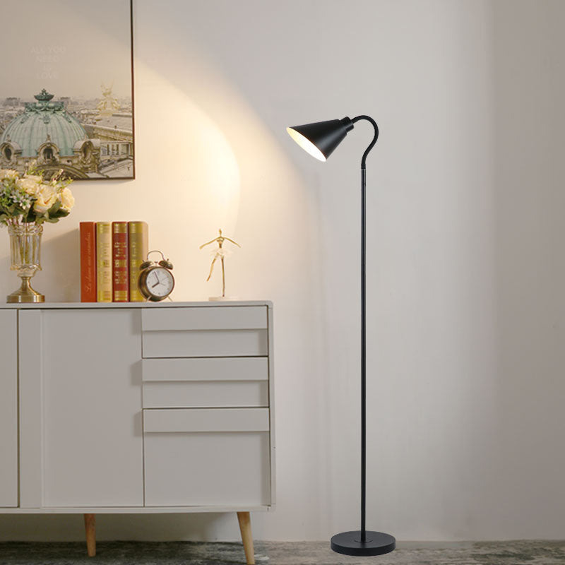 Contemporary Style Conical Shape Floor Lamp Metal Single Light Floor Lamp