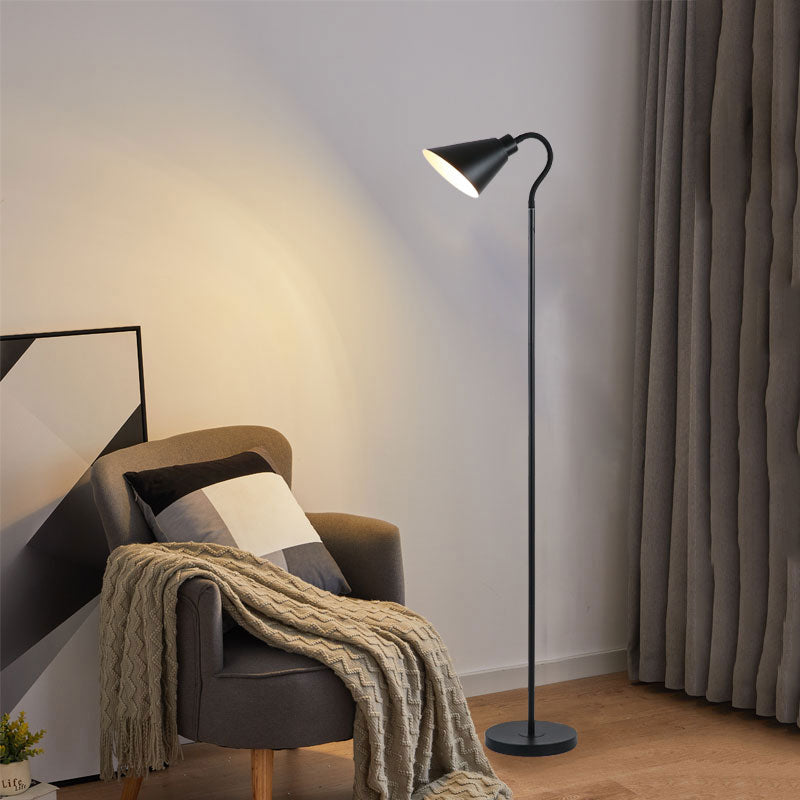 Contemporary Style Conical Shape Floor Lamp Metal Single Light Floor Lamp