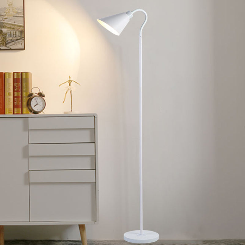 Contemporary Style Conical Shape Floor Lamp Metal Single Light Floor Lamp