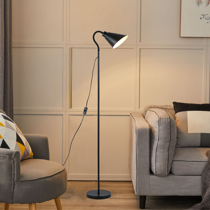 Contemporary Style Conical Shape Floor Lamp Metal Single Light Floor Lamp