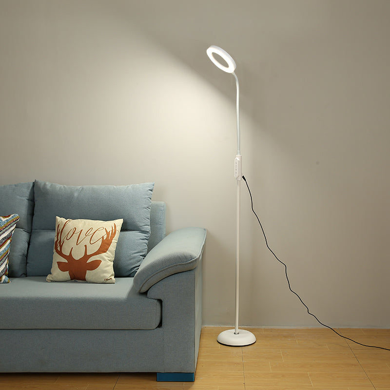 Modern Style Circle Shape Floor Lamp Metal 1-Light Floor Lamp