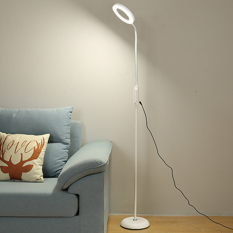 Modern Style Circle Shape Floor Lamp Metal 1-Light Floor Lamp