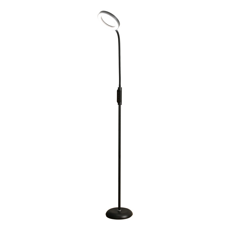 Modern Style Circle Shape Floor Lamp Metal 1-Light Floor Lamp