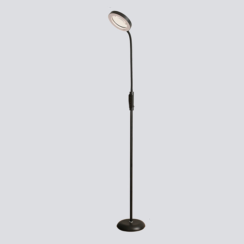 Modern Style Circle Shape Floor Lamp Metal 1-Light Floor Lamp