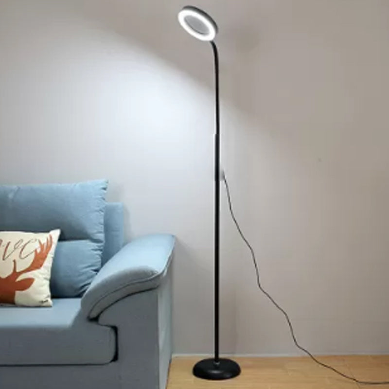 Modern Style Circle Shape Floor Lamp Metal 1-Light Floor Lamp