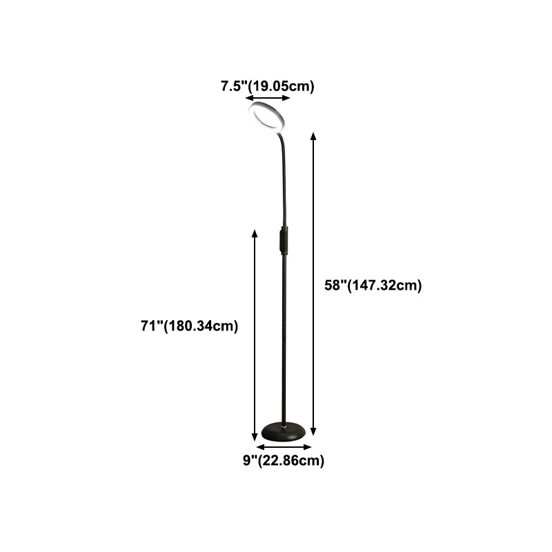 Moderne stijl cirkelvorm vloer lamp metaal 1-licht vloerlamp