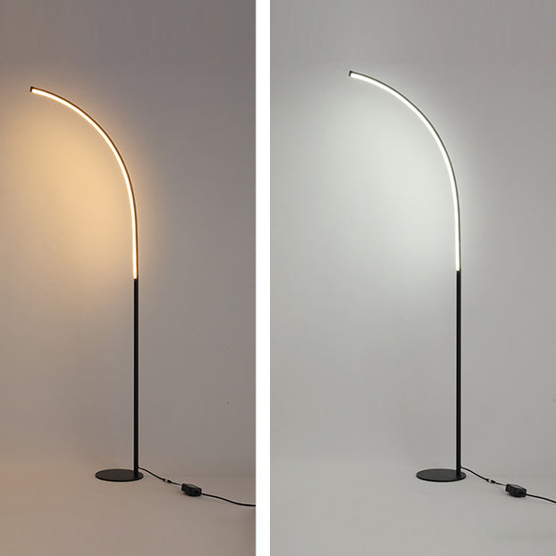 Accesorios de luz de piso curvo Metal de estilo moderno 1 Luz de piso para dormitorio