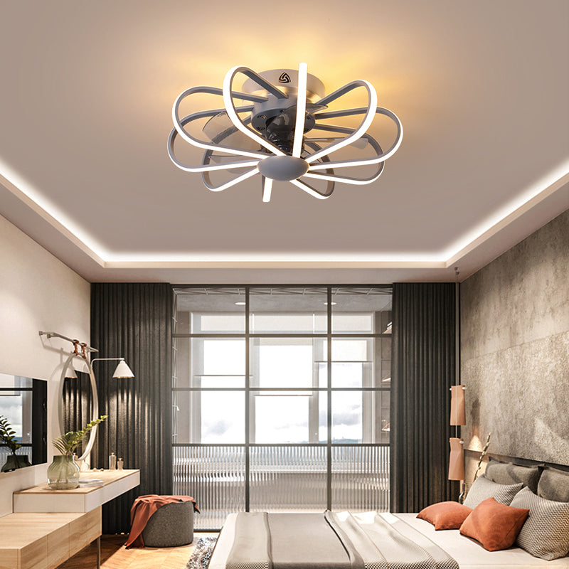 Metal Ceiling Fan Lamp Simplicity Style LED Ceiling Lighting for Bedroom