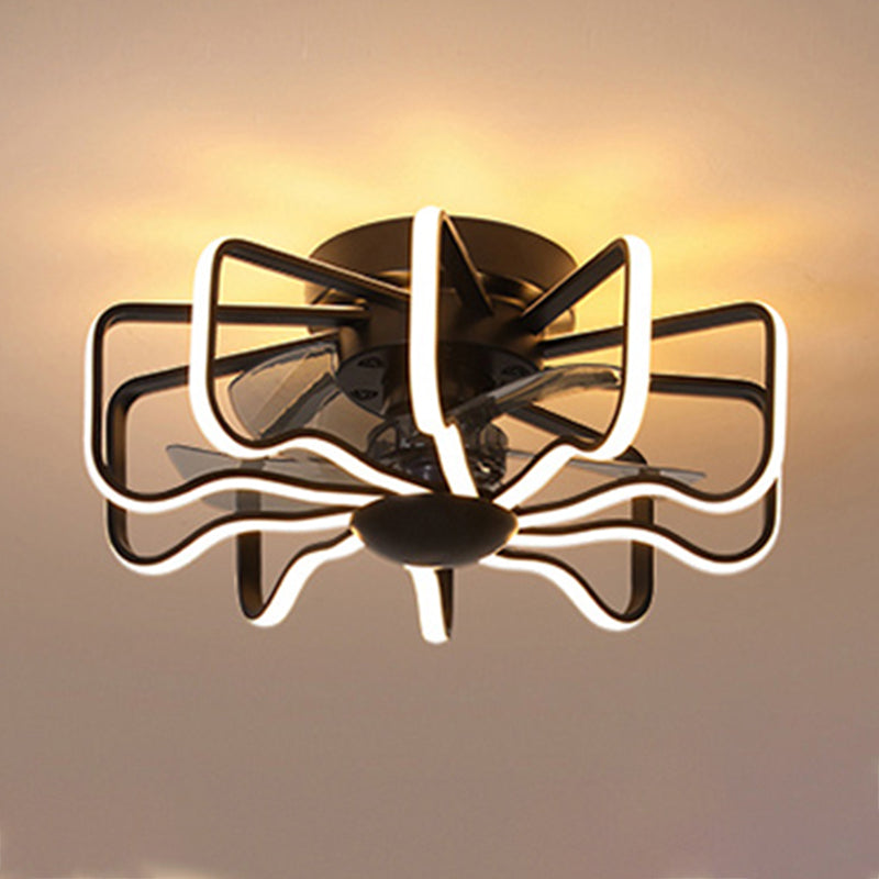 Metal Ceiling Fan Lamp Simplicity Style LED Ceiling Lighting for Bedroom