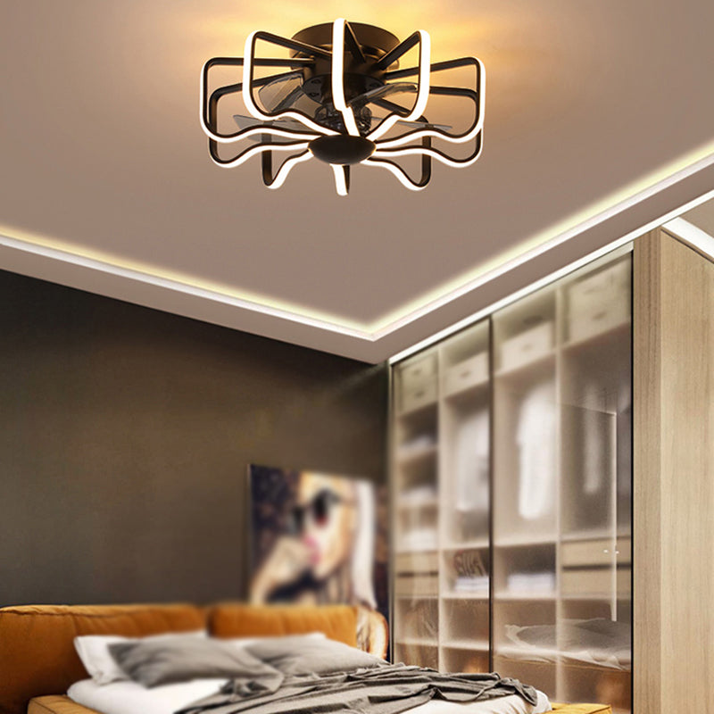 Metal Ceiling Fan Lamp Simplicity Style LED Ceiling Lighting for Bedroom