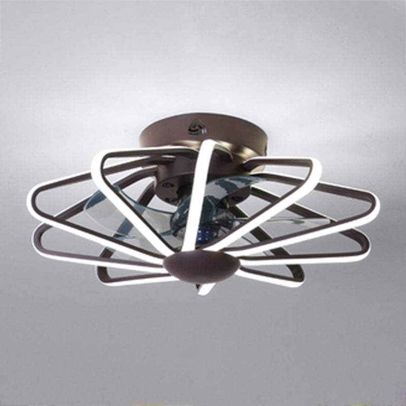 Metal Ceiling Fan Lamp Simplicity Style LED Ceiling Lighting for Bedroom