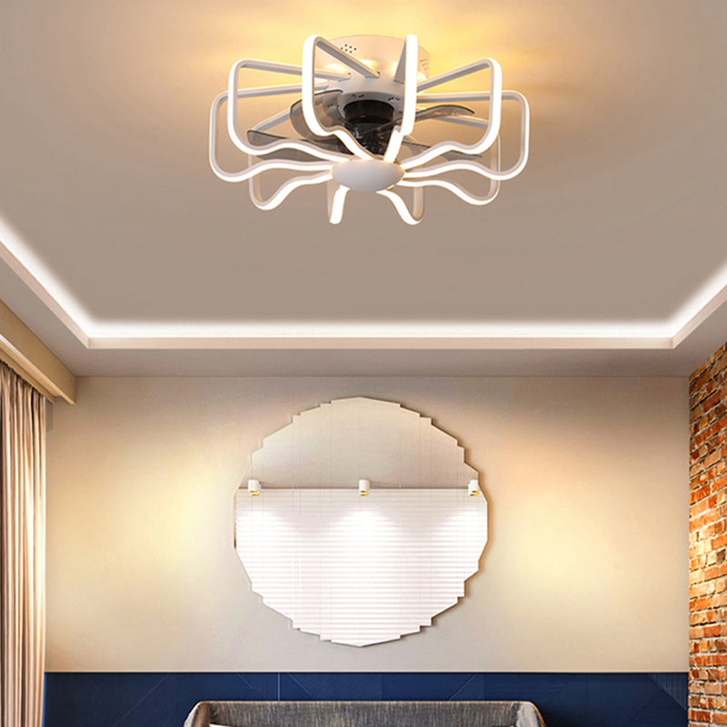 Metal Ceiling Fan Lamp Simplicity Style LED Ceiling Lighting for Bedroom