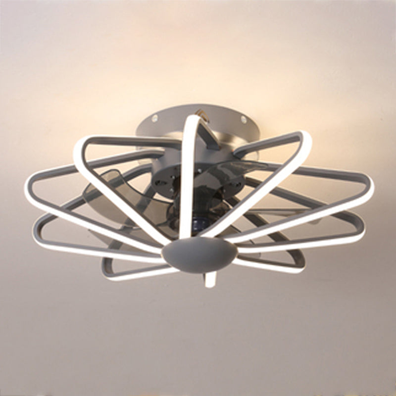 Metal Ceiling Fan Lamp Simplicity Style LED Ceiling Lighting for Bedroom