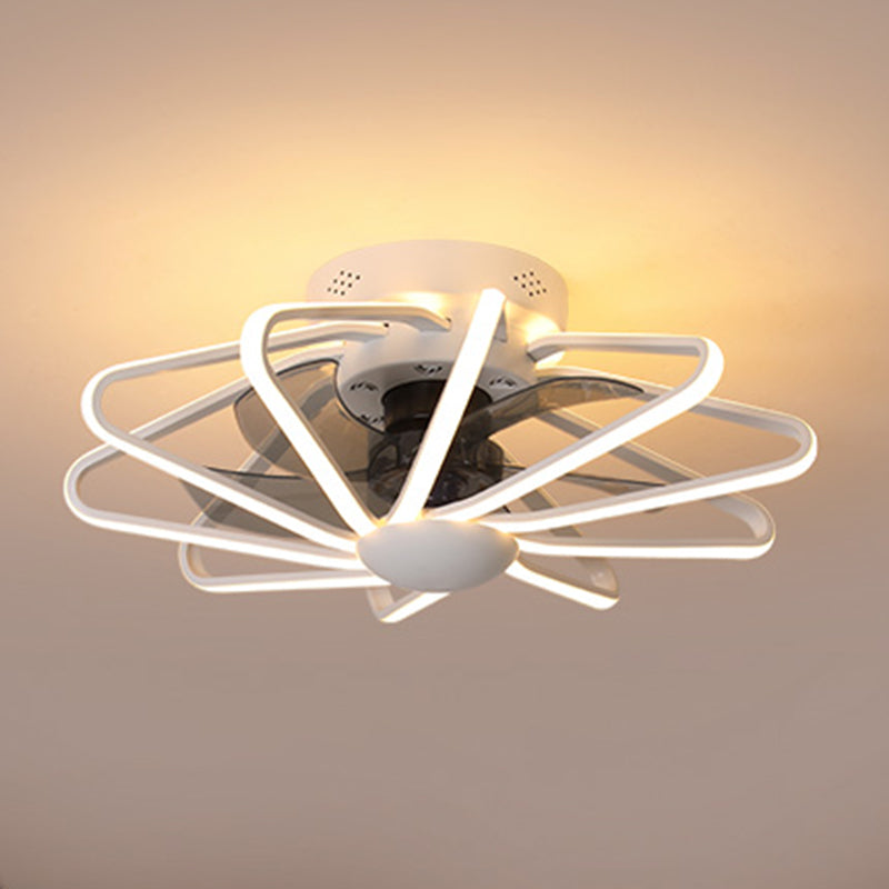 Metal Ceiling Fan Lamp Simplicity Style LED Ceiling Lighting for Bedroom