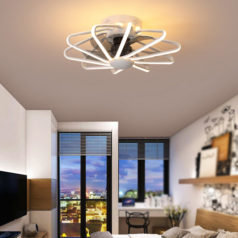 Metal Ceiling Fan Lamp Simplicity Style LED Ceiling Lighting for Bedroom