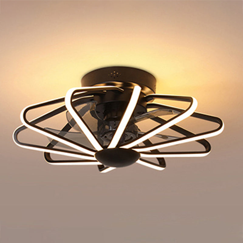 Metal Ceiling Fan Lamp Simplicity Style LED Ceiling Lighting for Bedroom