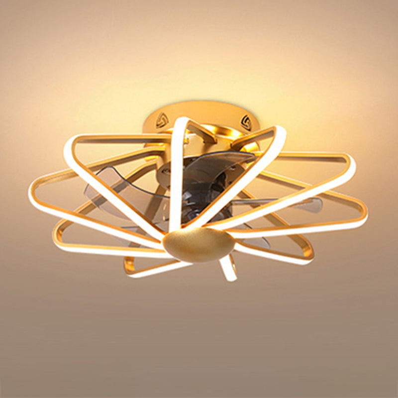 Metal Ceiling Fan Lamp Simplicity Style LED Ceiling Lighting for Bedroom