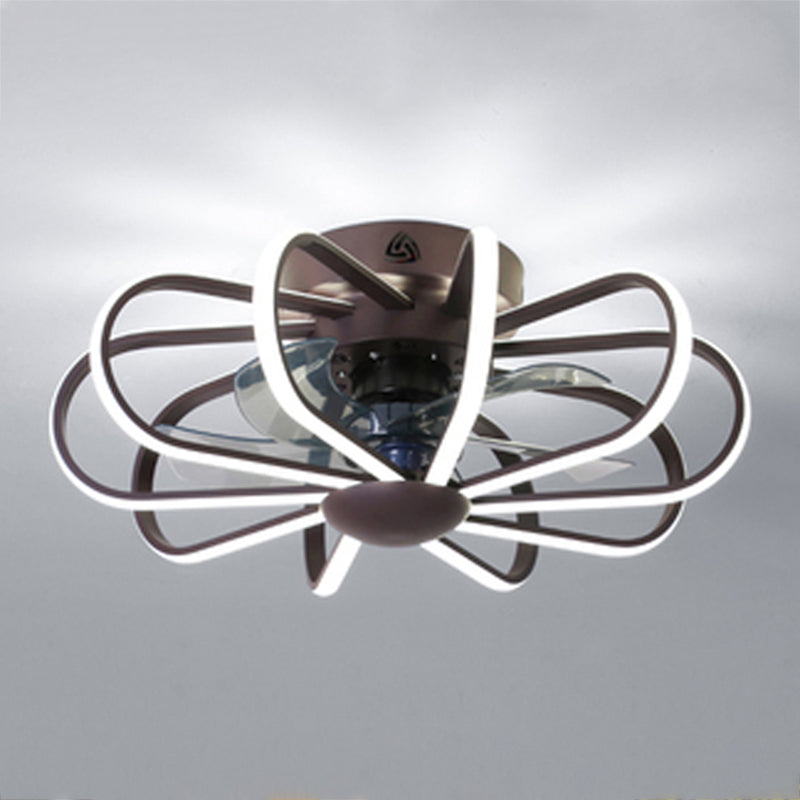 Metal Ceiling Fan Lamp Simplicity Style LED Ceiling Lighting for Bedroom