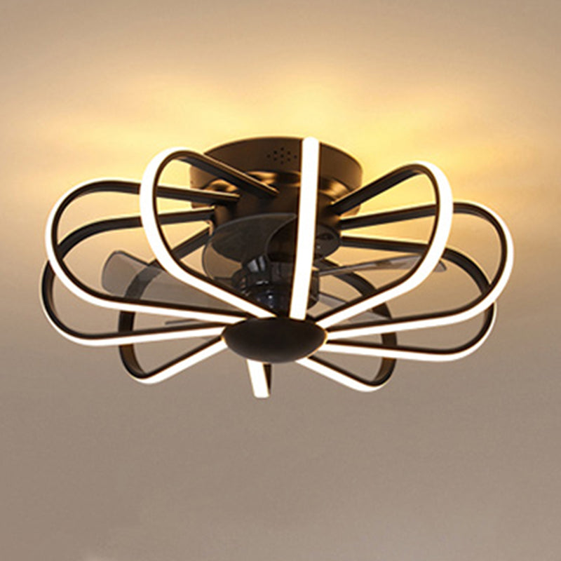 Metal Ceiling Fan Lamp Simplicity Style LED Ceiling Lighting for Bedroom