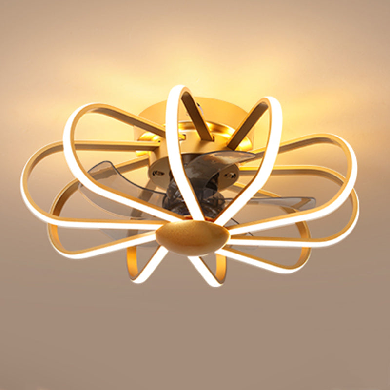 Metal Ceiling Fan Lamp Simplicity Style LED Ceiling Lighting for Bedroom