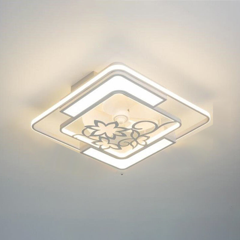 Nordic Style Geometric Fan Light Metal LED Flush Mount Light for Living Room