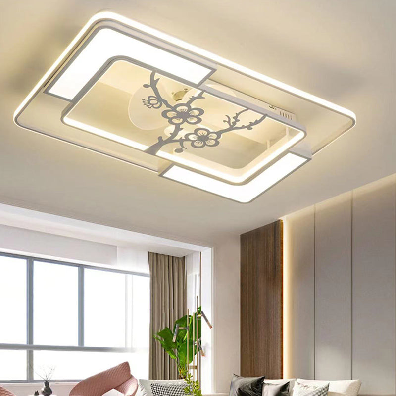 Nordic Style Geometric Fan Light Metal LED Flush Mount Light for Living Room