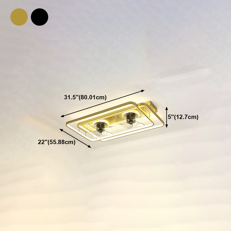 Ventilateur géométrique nordique Light Metal LED Flush Mount Light pour le salon