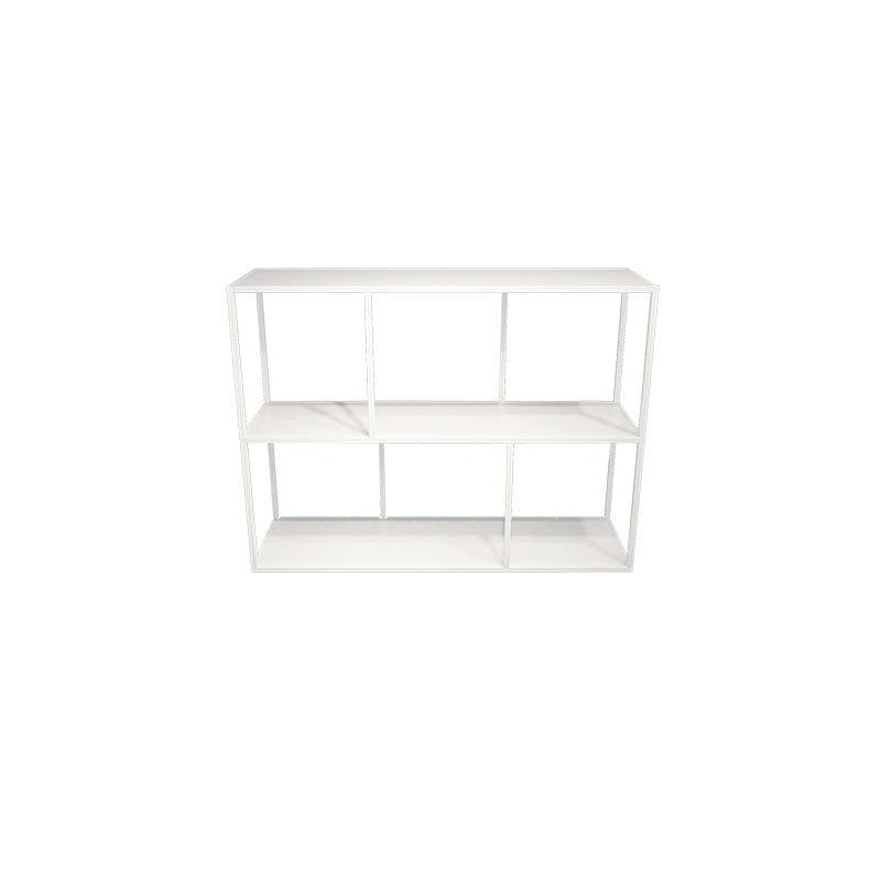 Librería abierta estante de libros minimalistas con estantes rectangulares de metal