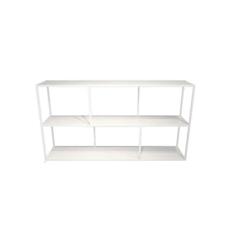 Librería abierta estante de libros minimalistas con estantes rectangulares de metal