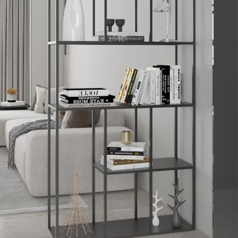 Minimalistische open metalen etagere boekenkast met rechthoekige planken boekenkast