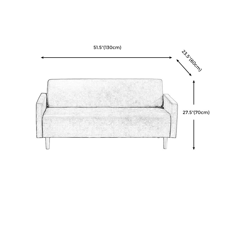 Sofá con sofá de brazo cuadrado moderno 4 patas de madera para sala de estar