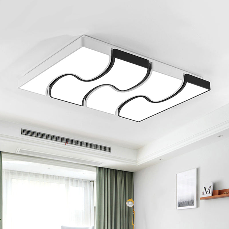 Accesorio de montaje empotrado cuadrado blanco estilo modernista LED iluminación de montaje empotrado blanco para sala de estar, 16,5 "/27" de ancho