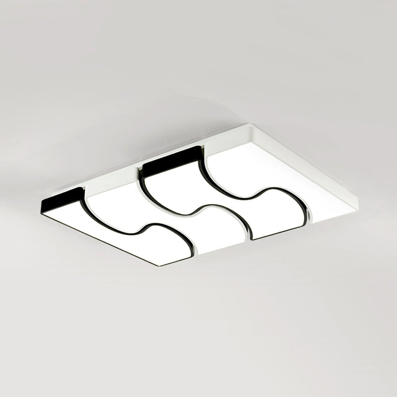 Accesorio de montaje empotrado cuadrado blanco estilo modernista LED iluminación de montaje empotrado blanco para sala de estar, 16,5 "/27" de ancho