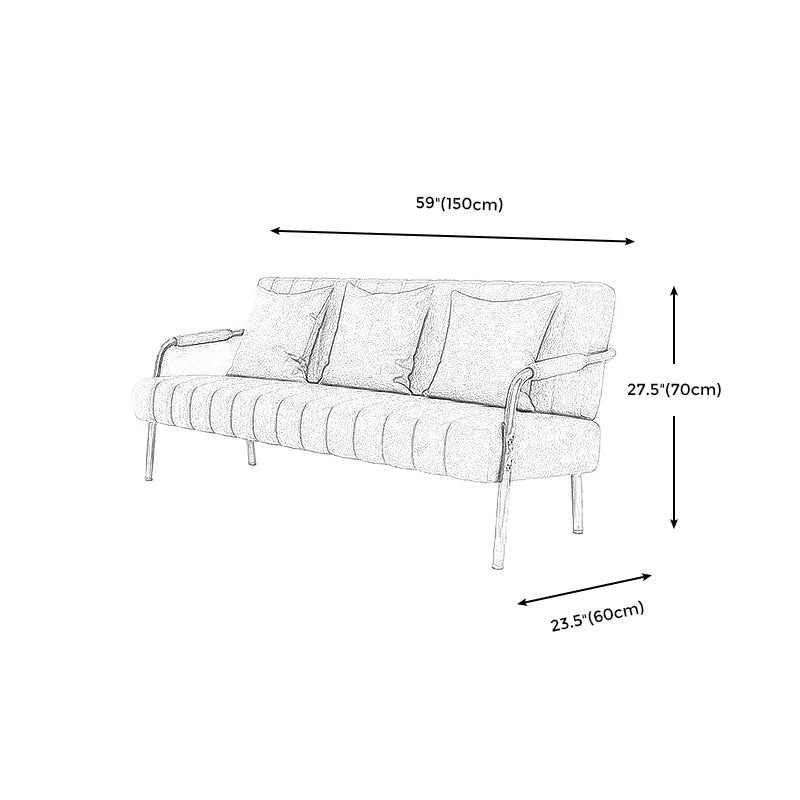 Canapé avec 3 oreillers 3 plats de poils de 3 places sièges avec du métal pour une pièce bonus