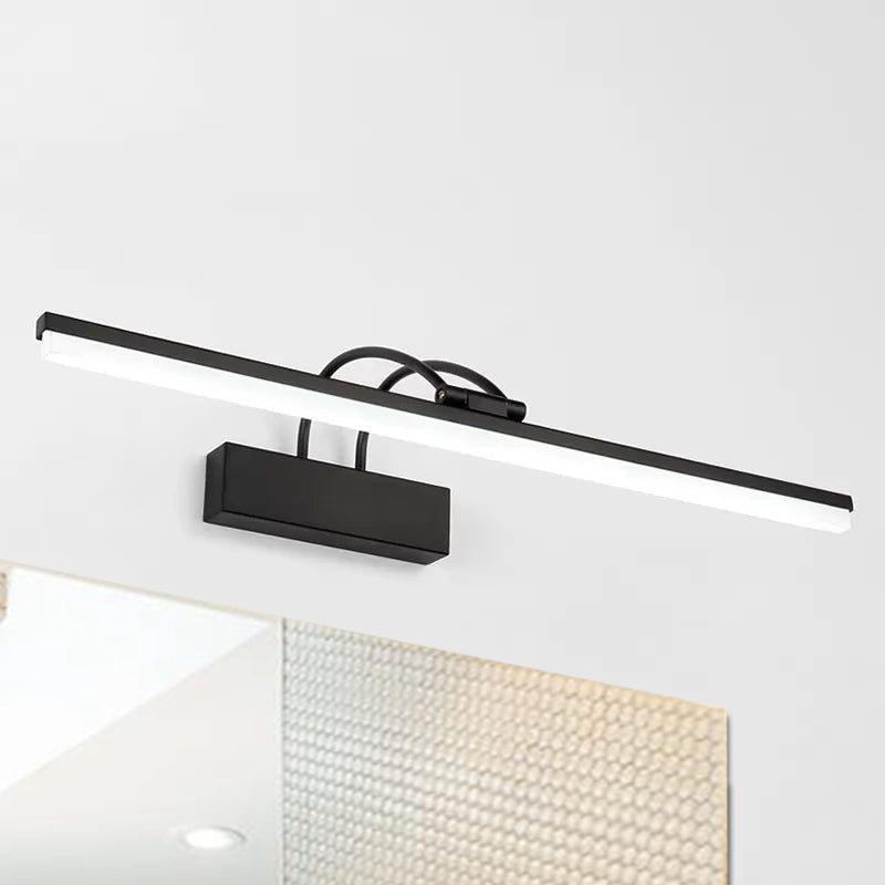 Modernist Slim Acrylic Vanity Lighting Fixture 16"/20" W LED Wall Mount Light in Black for Bathroom, Warm/White Light