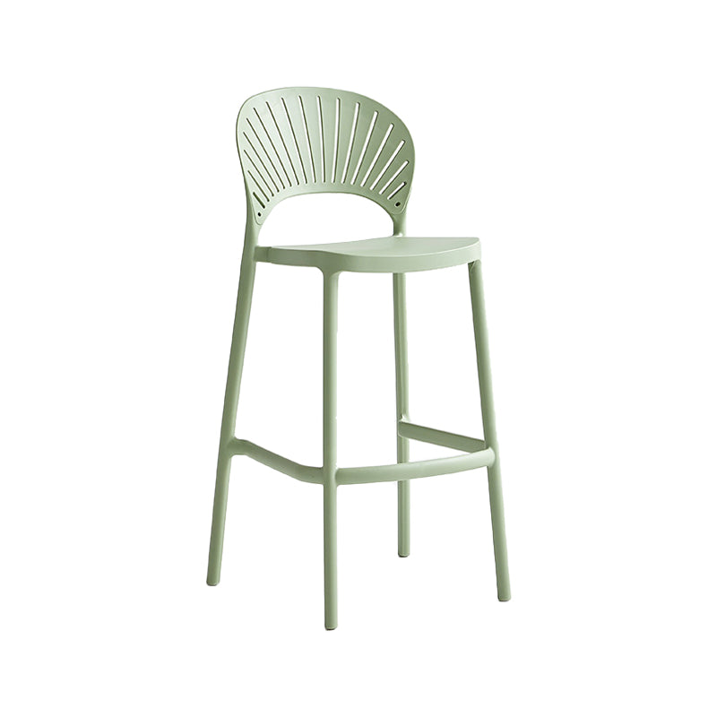 29.53" Plastic Scandinavian Kitchen Dining Room Armless Stool Low Back Bar Stool