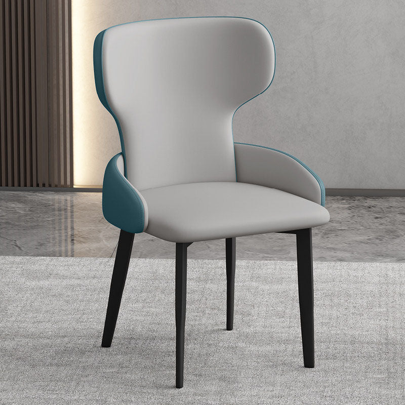 Modern Style Dining Chair Wingback Arm Chairs with Metal Legs for Kitchen