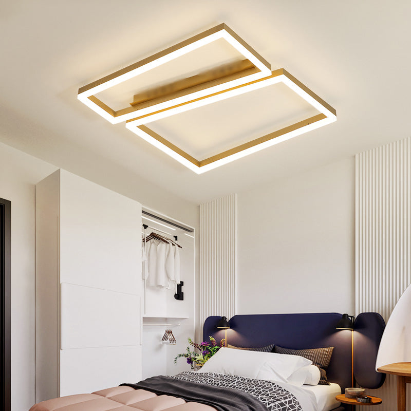 Square LED Flush Mounted Ceiling Lights Simplicity Lighting Fixture for Bedroom