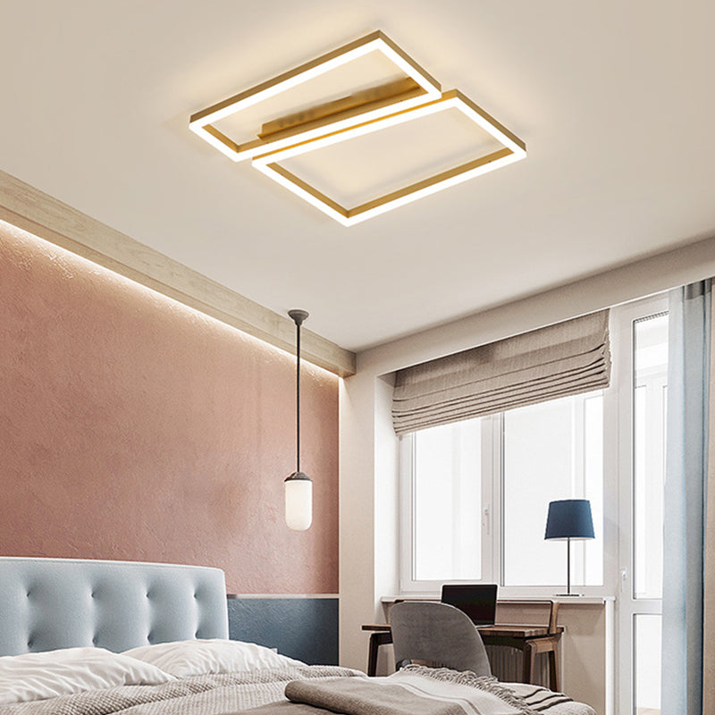 Square LED Flush Mounted Ceiling Lights Simplicity Lighting Fixture for Bedroom