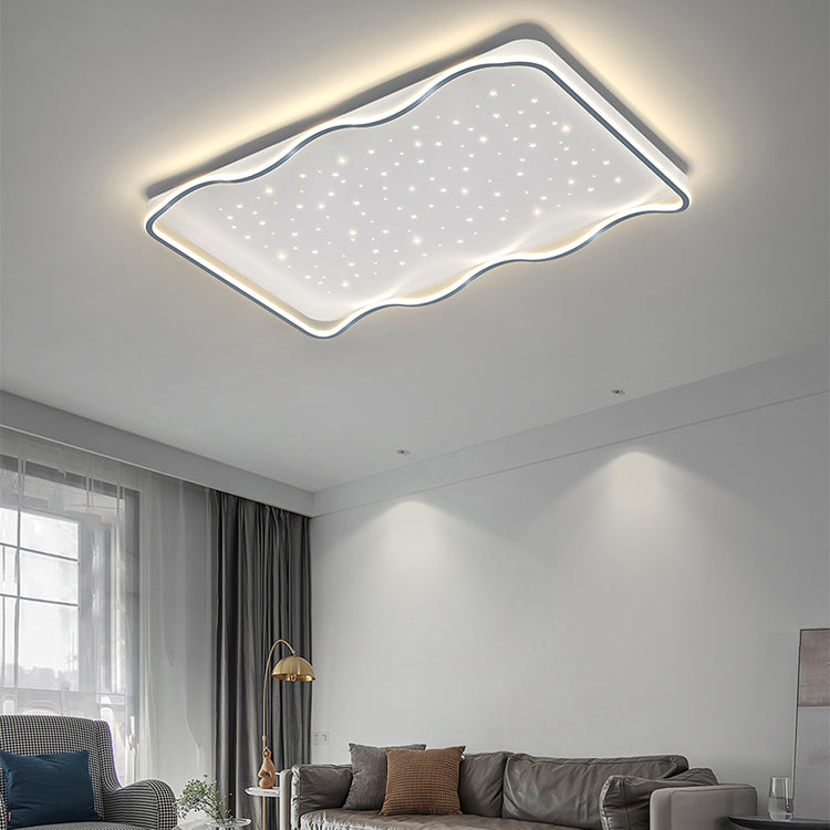 Geometry Shape LED Ceiling Lamp Modern Aluminium 1 Light Flush Mount for Living Room