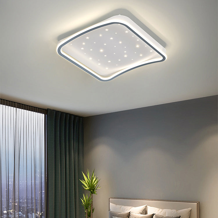 Geometry Shape LED Ceiling Lamp Modern Aluminium 1 Light Flush Mount for Living Room