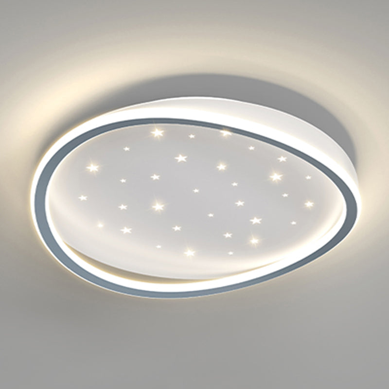 Geometry Shape LED Ceiling Lamp Modern Aluminium 1 Light Flush Mount for Living Room