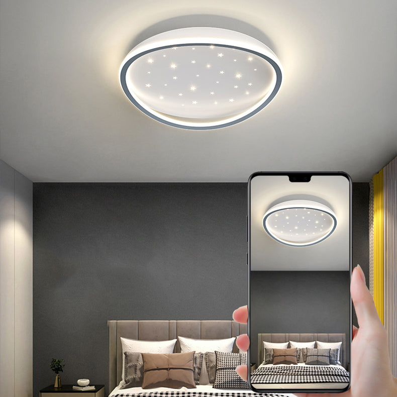 Geometry Shape LED Ceiling Lamp Modern Aluminium 1 Light Flush Mount for Living Room