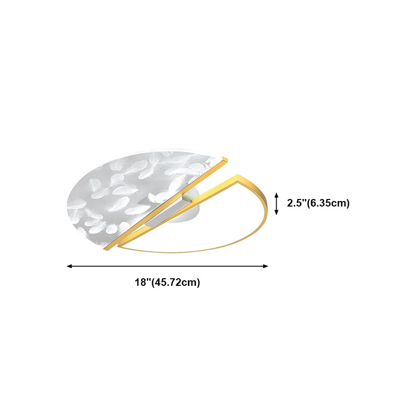 Rotonda Forma LED Piuma Soffitto Lampada Moderna Ferro 2 Luci Flush Montaggio per Studio