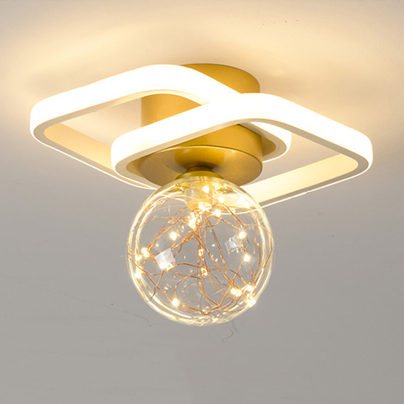 Ball Shape LED Ceiling Lamp Modern Iron 3 Lights Flush Mount for Living Room Corridor