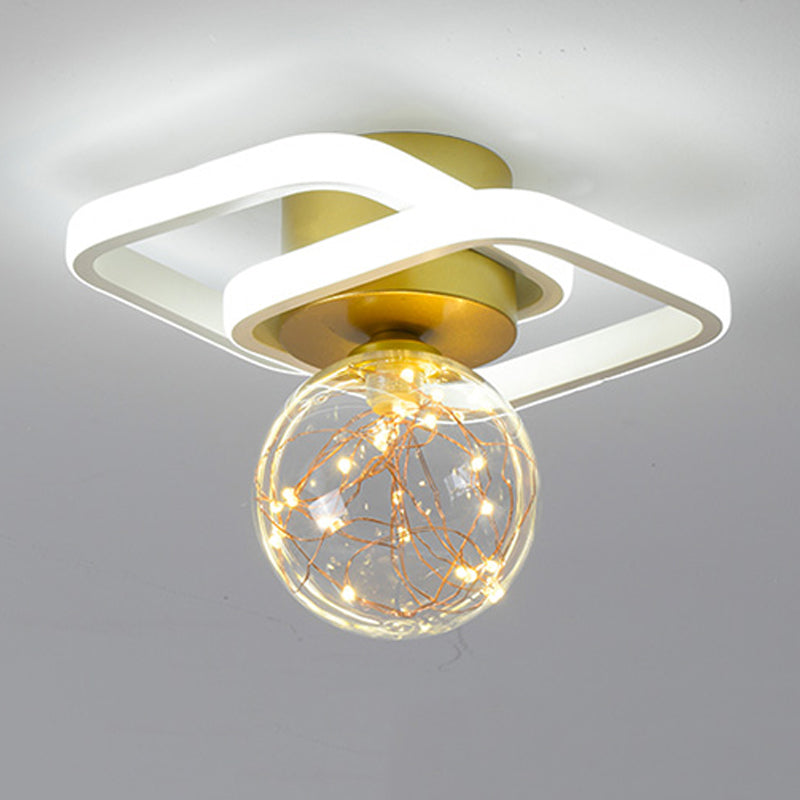 Lampada da Soffitto a LED a Forma di Sfera Moderna in Ferro 3 Luci da Incasso per Corridoio Soggiorno